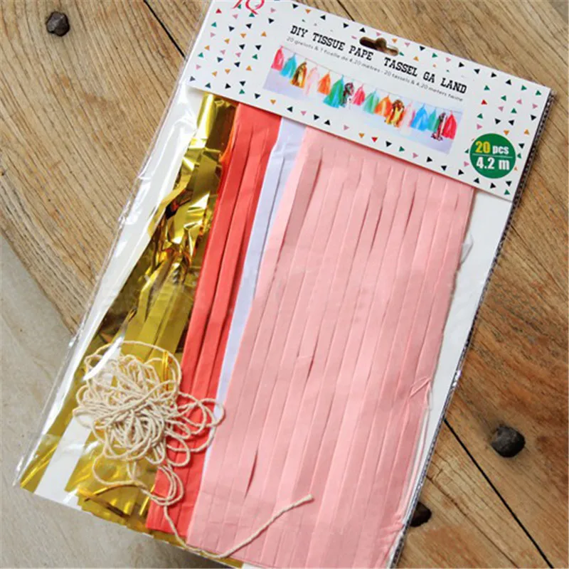 Бумажная гирлянда с кисточками 4 м бумажное украшение для свадьбы украшения