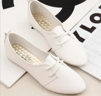 

Single shoes spring and autumn new small white shoes female with pointed peas shoes comfortable massage shallow mouth nurse work