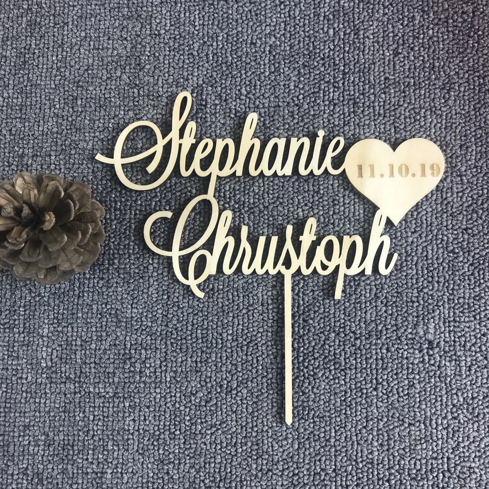 Custom wedding cake topper,Personalized Bride & Groom names with date cake topper,Mr and Mrs Wedding topper Decor Supplies