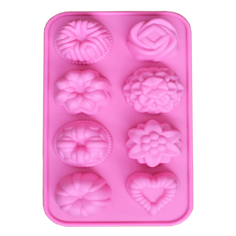 New Creative 3D 8 Even Silicone Cake Mold sugar craft DIY Cold Handmade Soap Jelly Mousse Mould Baking Kitchen accessories