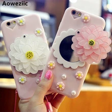 Aoweziic флэш-порошок цветок зеркало для iPhone7 8 плюс 6s X XS MAX XR мобильного телефона силиконовый защитный чехол крышка женский модель