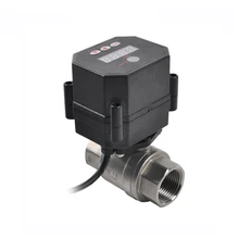 DN20 3/" мини 2 Way SS304 защелкой из нержавеющей стали для Сталь моторизованный датчик обнаружения утечки воды резьбовой шаровой кран время Управление Электрический шаровой клапан с приводом