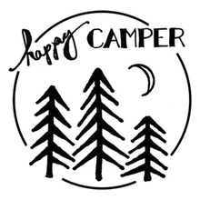 Car Styling For Happy Camper Vinyl Decal Car Truck Window Sticker Checkered Flags Windshield Sticker hellaflush car car styling reflective vinyl sticker decal exter sticker car styling tail rear windshield vinyl sticker decal