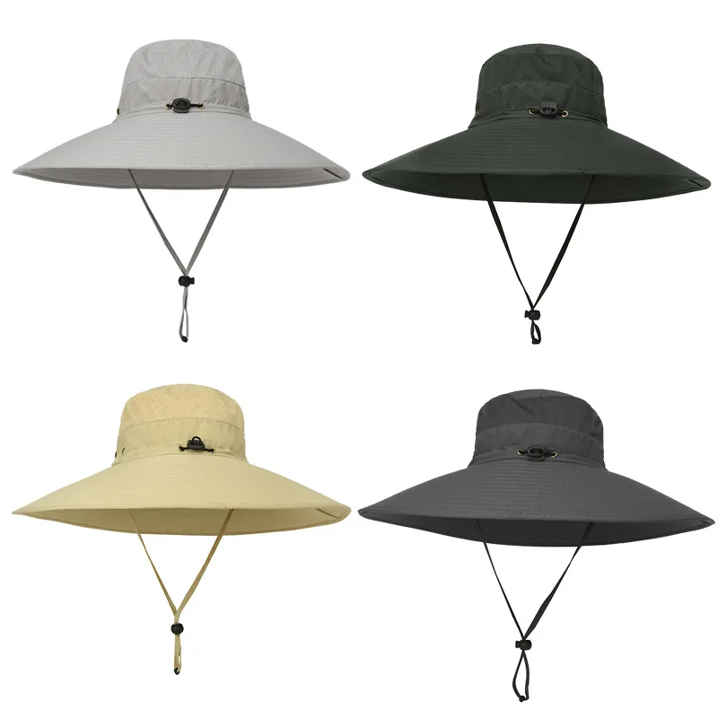 

2019 Summer hat male Outdoor Casual big fishing hat Sunscreen breathable UV protection cap man Sunshade Fisherman's hat men