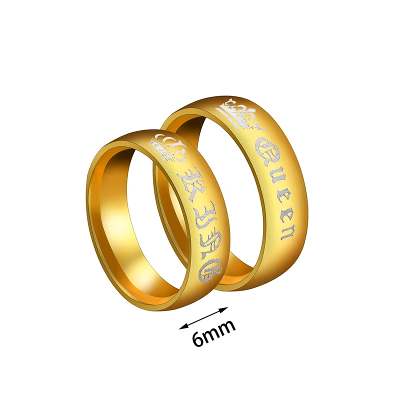 Auxauxme, Золотая Корона, пара колец, нержавеющая сталь, ее король, его королева, обручальные кольца, юбилейное Ювелирное кольцо, кольцо для влюбленных 5-13