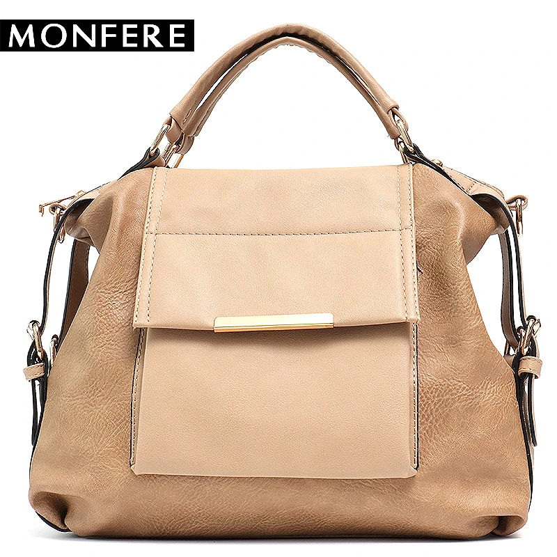 

MONFER Ladies casual Handbags 2018 Women Soft PU Leather bags Pocket Boston Crossbody Bag High Quality Totes Designer Brand Bag