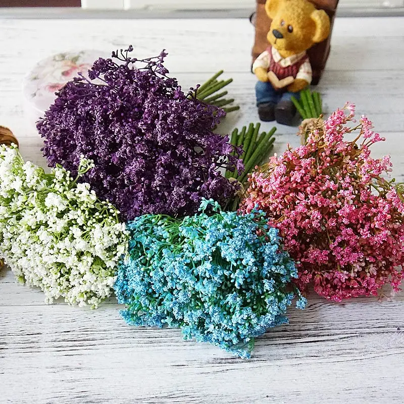 16Pcs/bunch Handmade Baby's Breath Gypsophila Artificial Flowers For Home Wedding Garden Decoration Plastic Fake Flowers Flores 16Pcs/bunch Handmade Baby's Breath Gypsophila Artificial Flowers For Home Wedding Garden Decoration Plastic Fake Flowers Flores