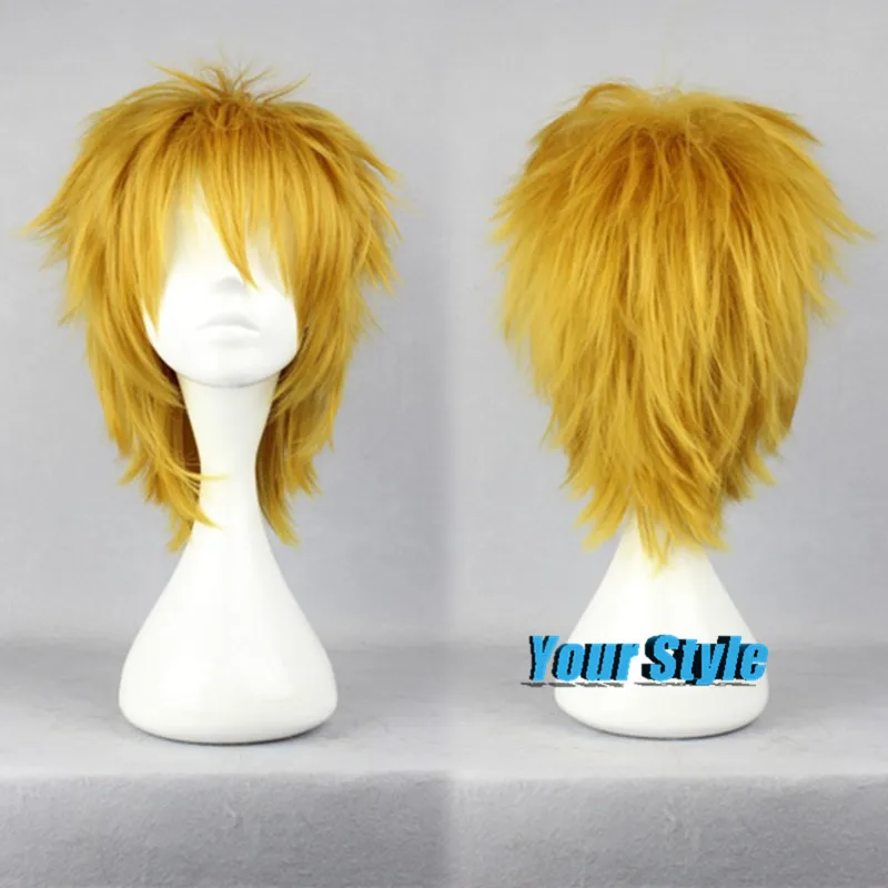 

DuRaRaRa Shizuo Heiwajima Wig Cosplay Short Pixe Cut Hair Wigs Yellow Peruca Cosplay Perruque Homme