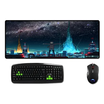 

Mairuige High Quality 400x900MM or More Beautiful Anime Night Sky Stars City Cuty Anime Girls Mousepad Overlock Desktop Pc Mat