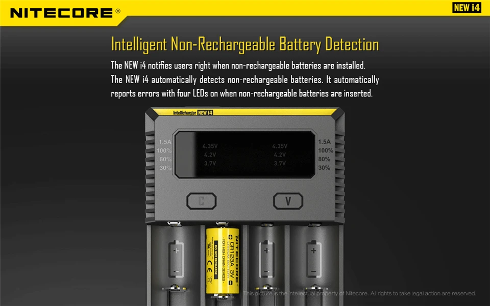 NITECORE Новое i4 Intelli зарядное устройство Li-Ion Ni-MH умное зарядное устройство 4 слота 18650 Li-ion/IMR/LiFePO4/Ni-MH(NiCd) зарядное устройство