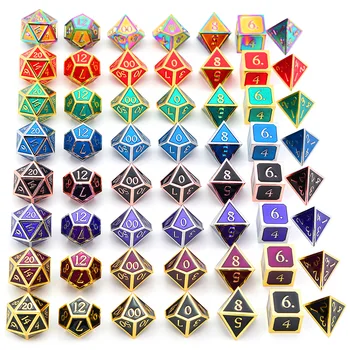 

Shiny Zinc Alloy Polyhedral Metal Dice Dungeons and Dragons Dice DnD dice for Table Top Games
