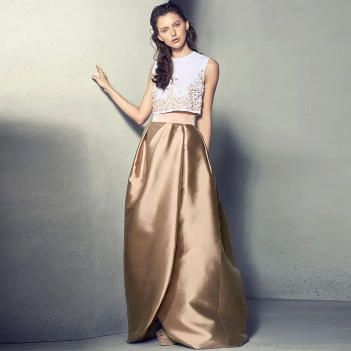 Sky Blue Formal Party Skirt To Prom Long Skirt For Lady Ruched Maxi