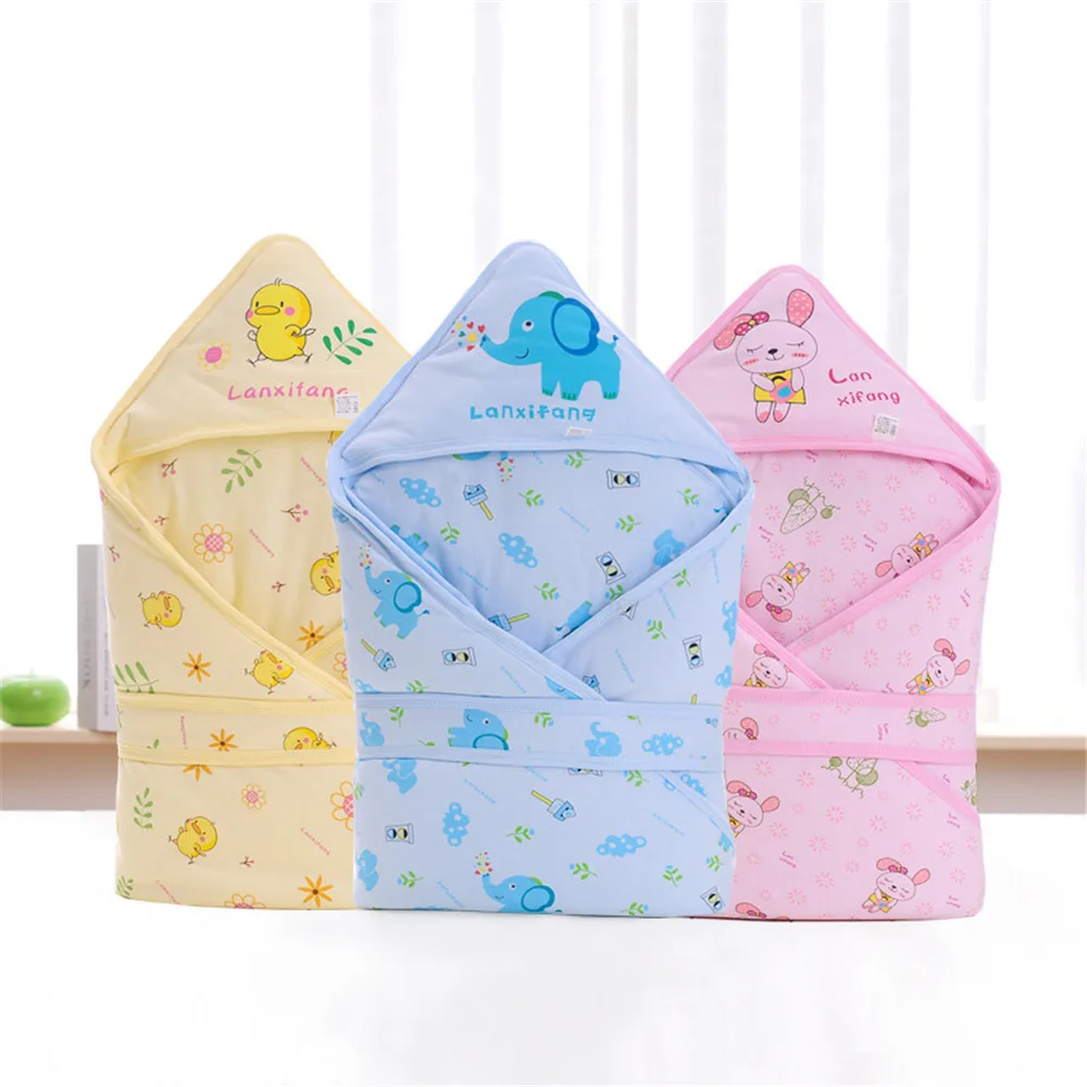 

MUQGEW 2019 Hot Sale Cotton Girls Boys Baby Blanket Cartoon Animal Print Newborn Swaddle Hooded Wrap Dropshipping Baby Clothes