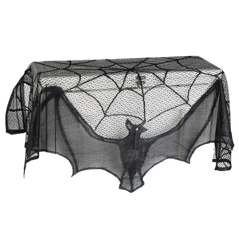 90x55cm-Halloween-Party-Decor-Black-Spider-Bat-Net-Lace-Table-Lamp-Fireplace-Scarf-Valance-Curtain-for
