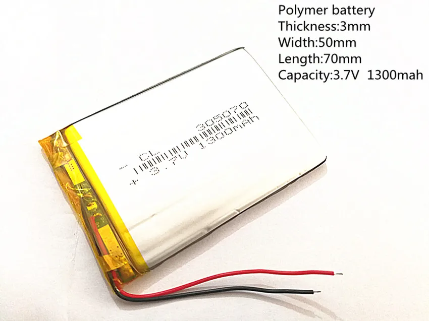 3,7 в 1300 мАч 305070 литий-полимерная LiPo аккумуляторная батарея ионные ячейки для Mp3 Mp4 Mp5 DIY PAD DVD электронная книга bluetooth гарнитура