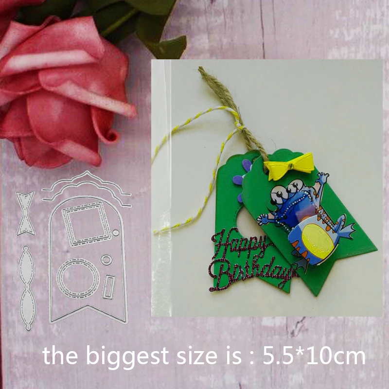

5.5*10cm tag note dies Metal Cutting Dies Creating Hollow Scrapbook Cutting Dies Frame Metal Stencil Embossing Pattern new 2019