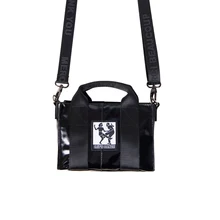 Оригинальные повседневные черные холщовые сумки-мессенджеры для женщин, также используемые как поясные сумки для прогулок в отпуске серии(FUN KIK