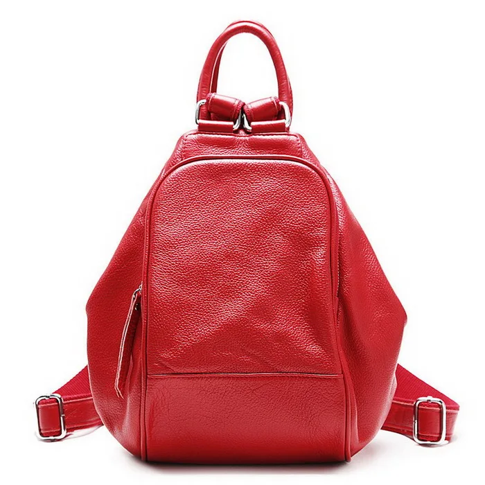 Мода мягкая обувь из натуральной кожи на ремне Для женщин рюкзак Для женщин женские во-первых Слои из натуральной коровьей кожи Повседневное сумка - Цвет: Red
