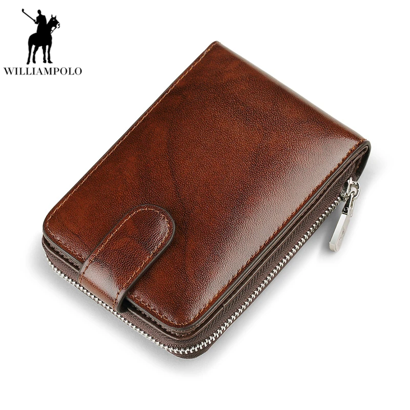 WILLIAMPOLO 2018 Leather Men Wallets Unisex Credit Card Holder Genuine Leather Business Card Case Pocket Wallet PL282