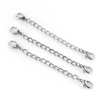 

DoreenBeads Alloy Extender Chain For Jewelry Necklace Bracelet Silver Color With Lobster Claw Clasp 76mm(3") long, 30 PCs