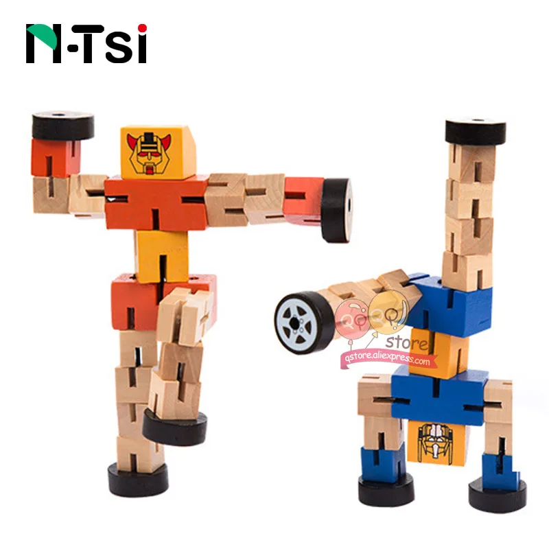 wooden robot transformer