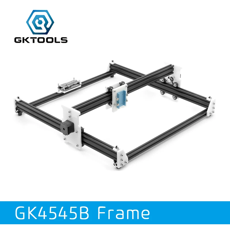 

GKTOOLS 45*45cm DIY Wood Mini CNC Laser Engraver Cutter Engraving Machine Frame Without Laser,White Acrylic PWM, GRBL EleksMaker