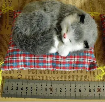 

simulation gray sleeping cat 20x12cm mat cat model toy ,polyethylene resin handicraft, home decoration gift a2480