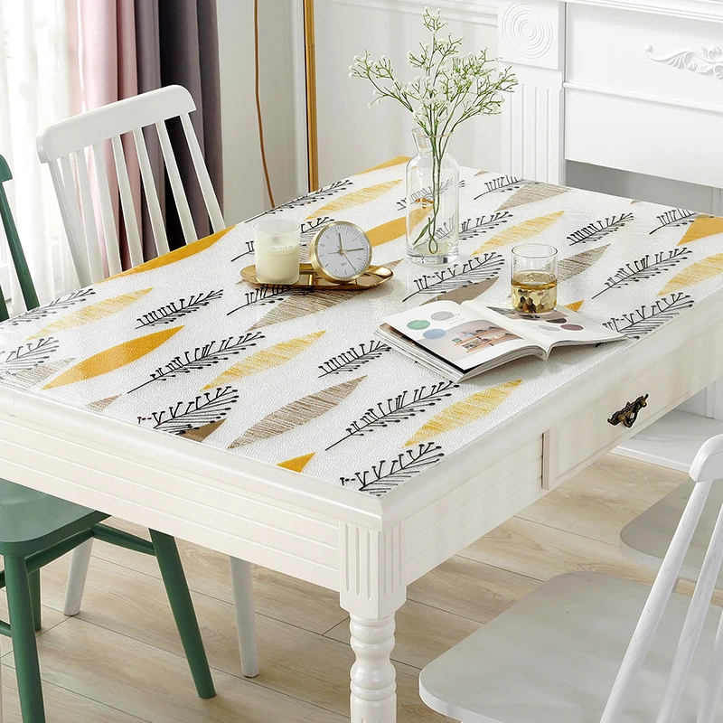  upgraded pvc table covers soft glass crystal board placemats pad waterproof tablecloth with kitchen