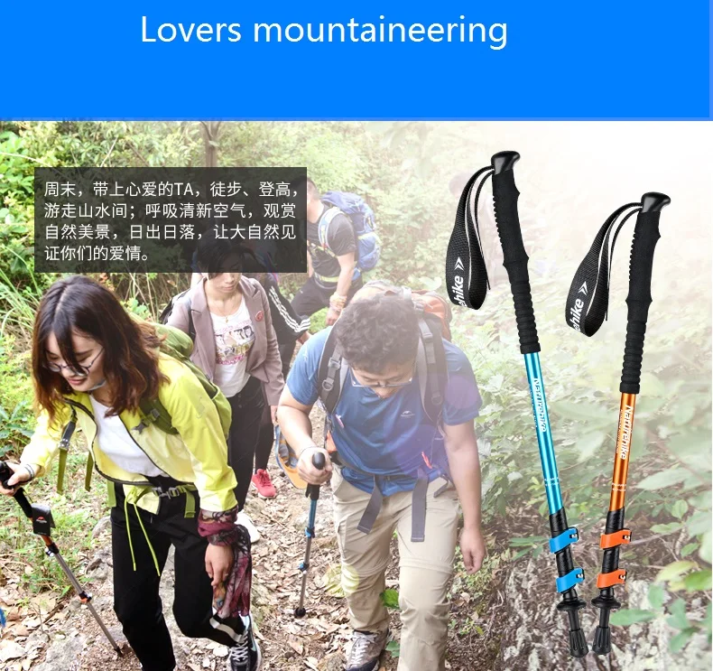 Bengalas de Caminhada de Trekking Dobrável de Acampamento da Família Naturehike Ultraleve Alpenstocks Alpenstocks Pólo 7 varas acampamento família alpenstocks 1 pcs