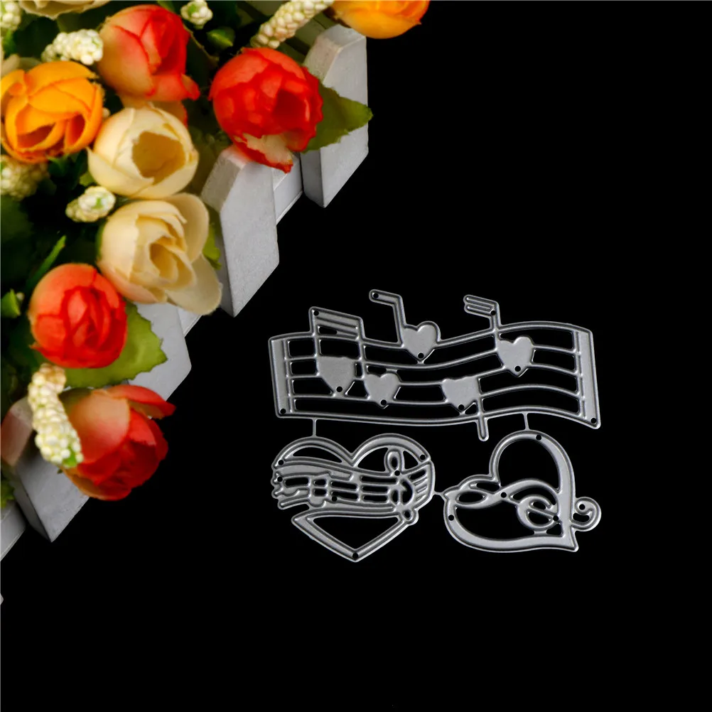 1 шт. музыкальная нотка love heart Cutting Dies DIY Скрапбукинг Металлический Стальной