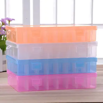 

Practical Adjustable Plastic 24 Compartment Storage Box Case Bead Rings Jewelry Display Organizer Container