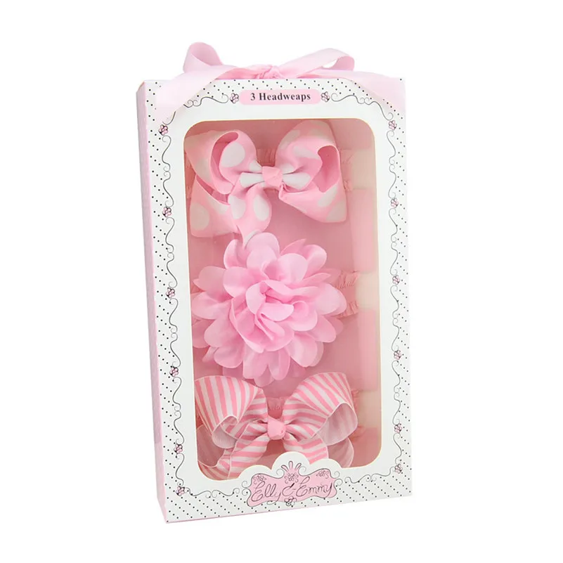 

3PCS/SET Girls Bows Flower Headband Cute Baby Kids Turban Hair Accessories Set Solid Floral Hair Bands Elastic Children Headwrap
