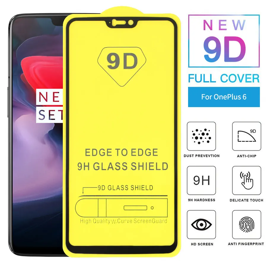 FIZAZI 9D полный клей изогнутое закаленное стекло для Oneplus 6 Полный экран протектор One