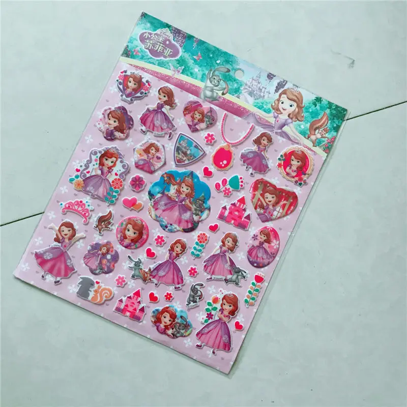 Disney Children's Cartoon Stickers Genuine Frozen Princess Bubble Stickers Paste Toys