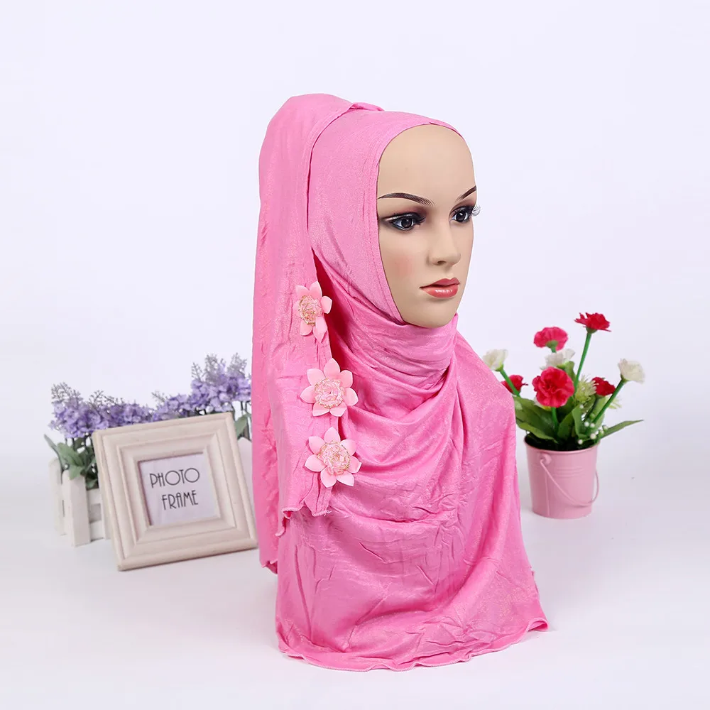 Модная цельная мусульманская Мерцающая хиджаб с цветочным узором одна круглая шляпа мгновенного действия(новые цвета сейчас. Примечание Цветочный узор случайный