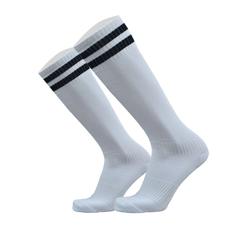 Большое полотенце нижняя длинная трубка футбольные носки влагопоглощающие противоскользящие чулки дышащие гольфы - Цвет: Белый