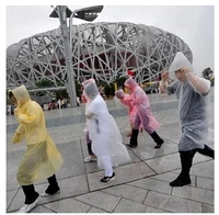 Шт. 1 шт. одноразовые плащ для взрослых аварийного непромокаемый дождевик с капюшоном путешествия отдых должен дождевик унисекс - изображение