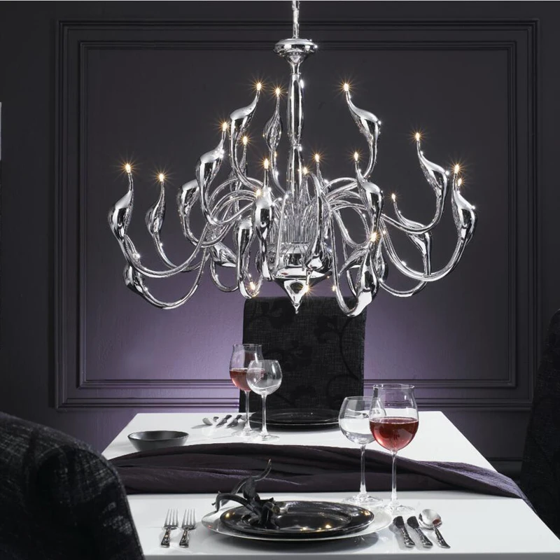 

Free Shipping Modern LED Chandeliers Light DC12V G4 Bulbs Included Creative Swan Design Chandelier Lighting for Loft Living Room