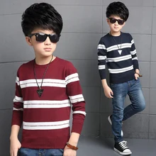 2016 Dongkuan big virgin boy sweater knitted sweater children’s clothing boys stripe style baby clothing US Size