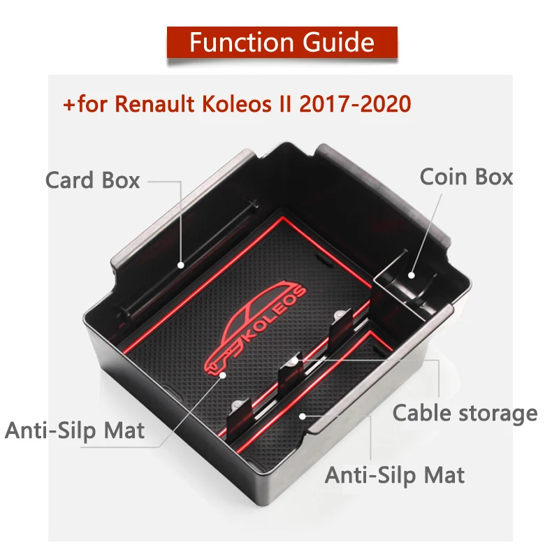 Подлокотник коробка для хранения для Renault Koleos 2 samsung QM6 MK2 автомобильный Органайзер внутренние аксессуары