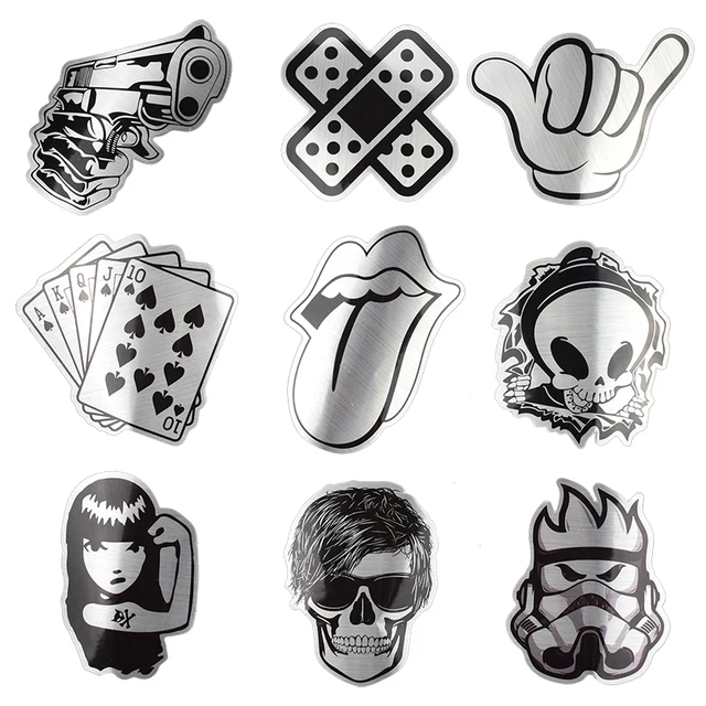 Hot Sale 50 Pcs Metallic Black and White Stickers Graffiti Sticker for Laptop Luggage Car Styling Wall Guitar Cool Stickers 3