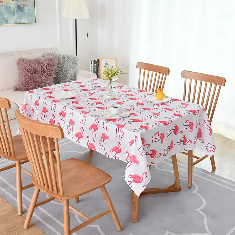 Ling Stripe Flamingo Tablecloth Waterproof Dinner Decorative Table Cover Rectangular Tapete Home Table Cloths Oilproof T