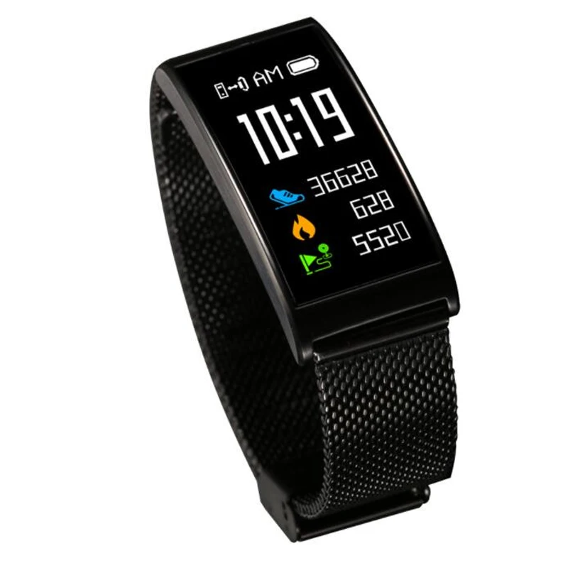 

Color Screen Smart Bracelet Full Metal Heart Rate Sports Steps Bluetooth Outdoor Swim Smart Watch For Apple Xiaomi Huawei