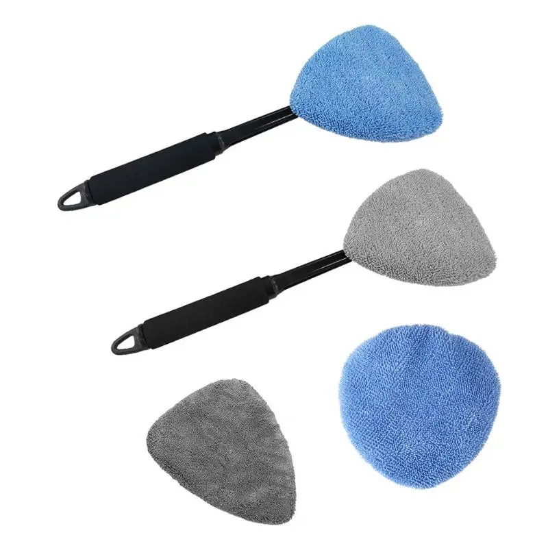 Trigonometric Coral Fleece Car Brush with Handle Car Window Cleaning