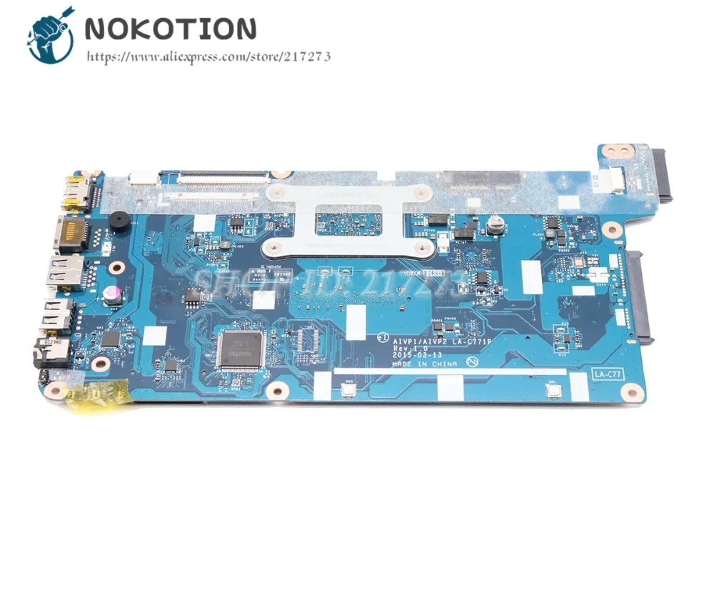 NOKOTION لينوفو Ideapad 100-15IBY اللوحة المحمول 5B20J30760 AIVP1 AIVP2 LA-C771P SR1YJ N2840 CPU DDR3L