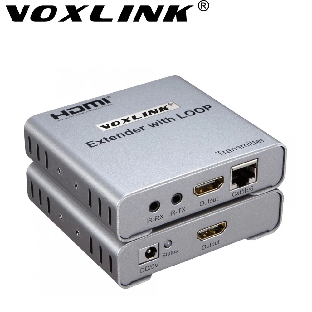 VOXLINK 50M HDMI Extender Over CAT 5E/6 Cable with Loop out 3D 4K HDMI
