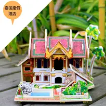 Robotime деревянная 3D модель здания игрушка подарок головоломка Юго-Восточной Азии стиль дома Малайзия Таиланд Сингапур остров Балийский 1 шт