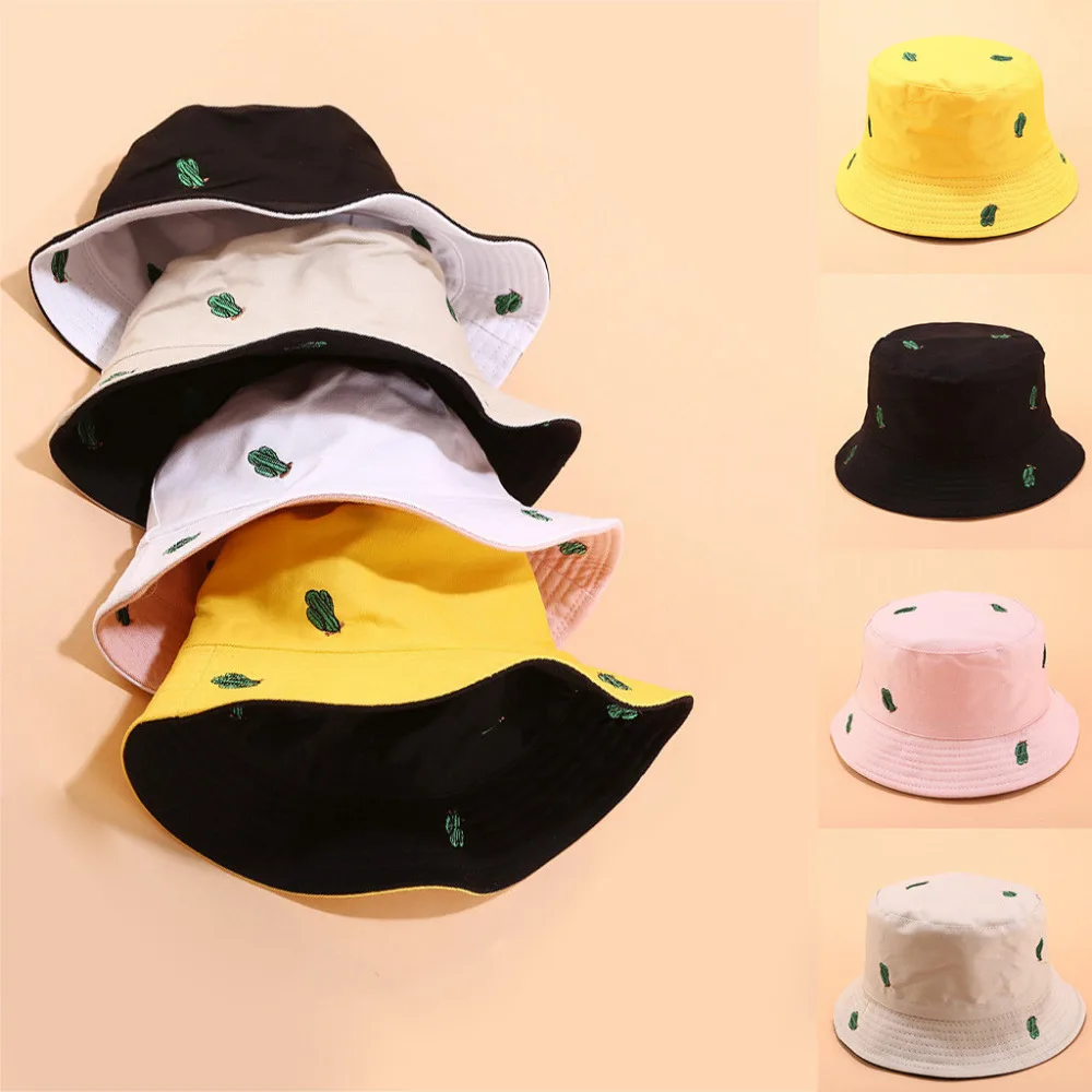 2019 Men and women summer sexy beach hat cactus printing double-sided wearing sunshade sport hat outdoor travel folding hat 40J5 (1)