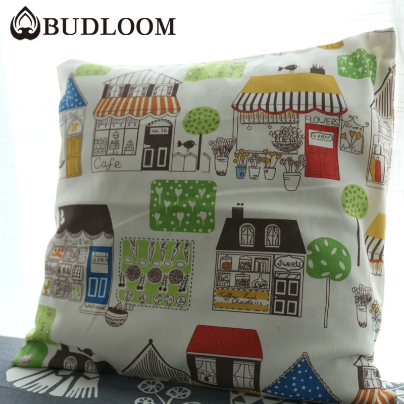 

Budloom cartoon house cushion covers kids room bed/sofa decoration pillowcase childlike pillow covers handmade pillow shams