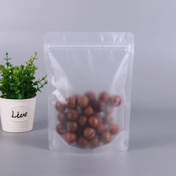 

11cmx17cm 100pcs Stand-up Frosted Clear Plastic zipper bags Transparent retail Packaging bags reusable food Snack jewelry bags